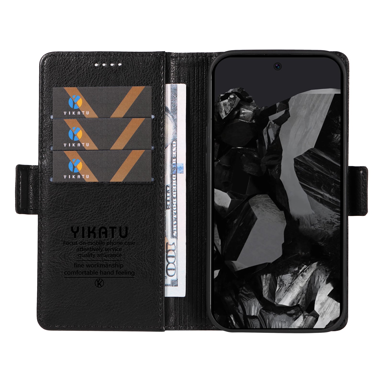 YIKATU YK-007 For Google Pixel 9 Pro Case Litchi Texture PU Leather Wallet Phone Cover YIKATU YK-007 For Google Pixel 9 Pro Case Litchi Texture PU Leather Wallet Phone Cover